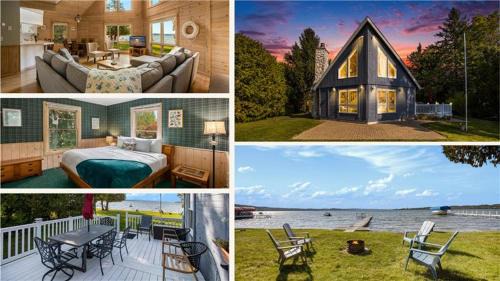 Traverse City House | Cozy A Frame Waterfront Chalet Dock Fireplace