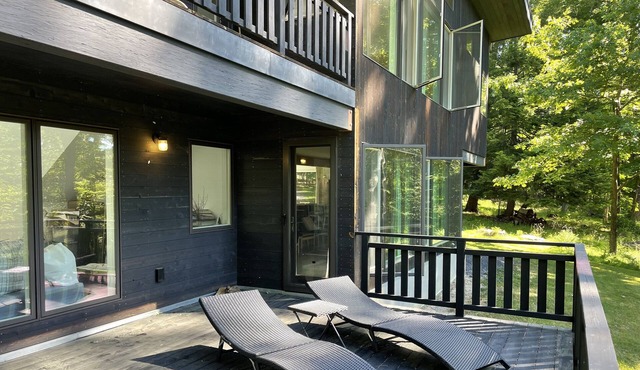 Architectural Modern escape tucked in a quiet wooded neighborhood